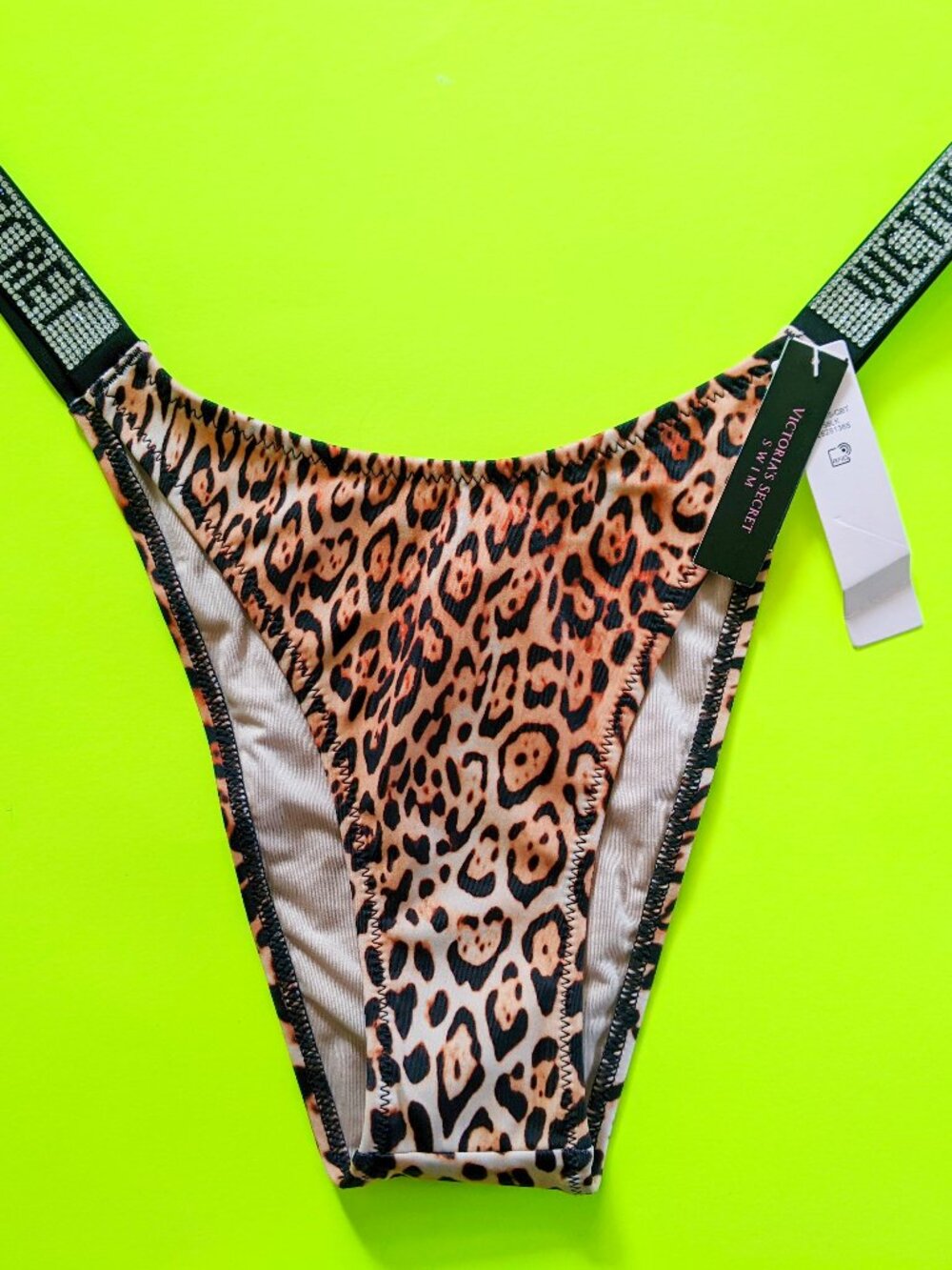 Victoria's Secret Leopard Brazilian Rhinestone Swim Bottom Size S